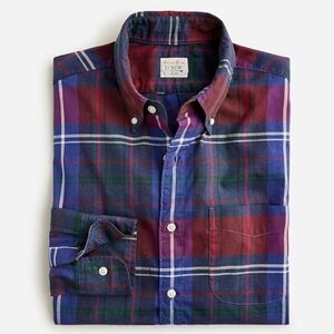 J. Crew Men's slim secret wash cotton poplin button down shirt- New- Size L